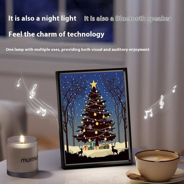 Seasonal Decorations Luminous Speaker Christmas Tree Painting Bluetooth Ornaments Decor