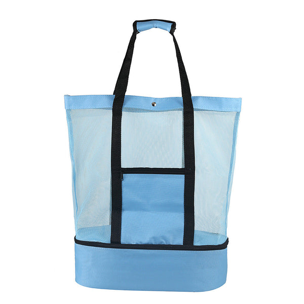 Large Capacity Beach Picnic Camping Mesh Tote Bag With Cooler