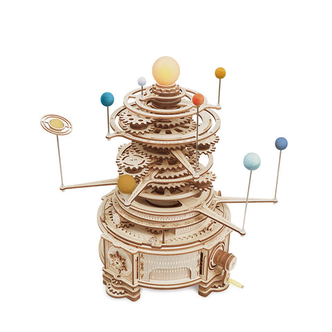 Puzzles Robotime Rokr 316Pcs Mechanical Orrery Diy Wooden Model Building Block Kits Assembly Toy Gift For Children St001