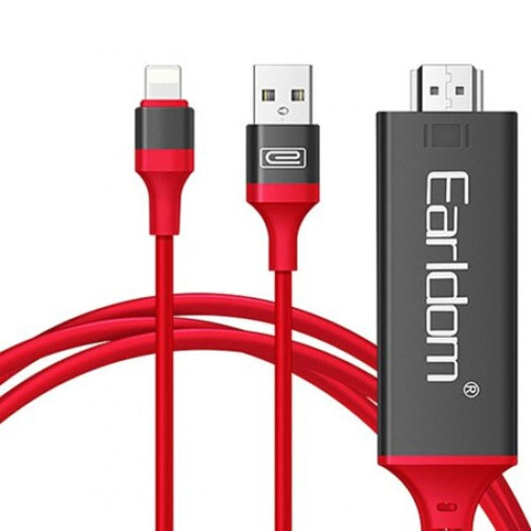 Cables & Adapters Earldom 8 Pin To Hdmi Adapter Usb Cable 2M Red