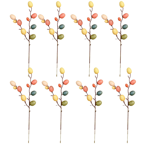 8Pcs Easter Egg Branch Ornaments Home Decor