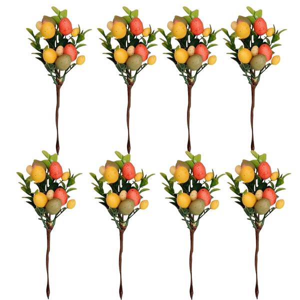 8Pcs Easter Egg Branch Ornaments Home Decor