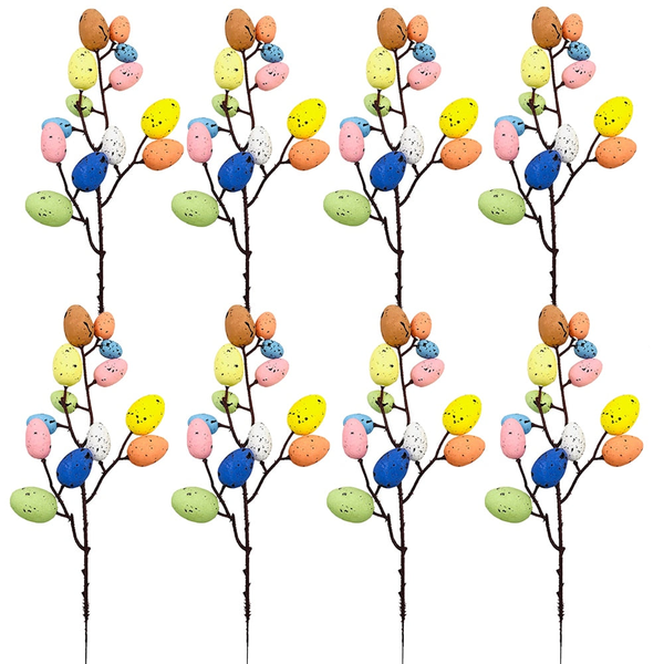 Seasonal Decorations 8Pcs Easter Egg Branch Ornaments Home Decor