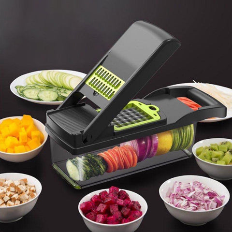 12 In Manual Vegetable Chopper Kitchen Gadgets Food Onion Cutter Slicer