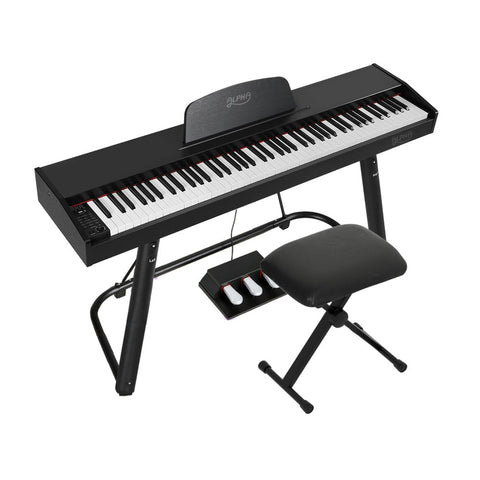 Electronic Keyboards Alpha 88 Keys Electronic Piano Keyboard Digital Electric W/ Stand Stool Weighted