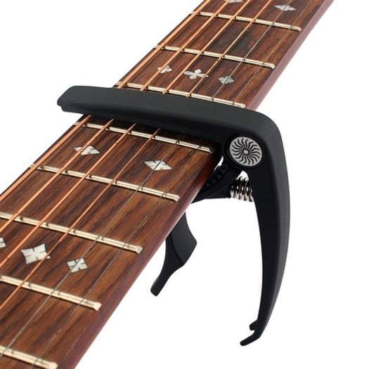 Brass Instrument Electric Acoustic Guitar Capo With Bridge Pin Remover Black