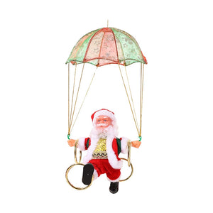 Seasonal Decorations Electric Santa Claus With Parachute Christmas Tree Hanging Ornaments Xmas Gift