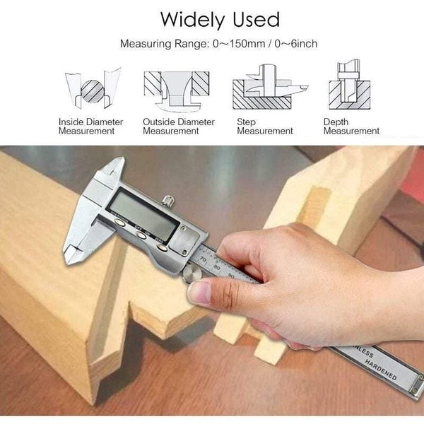 Vernier Calipers Electronic Digital Stainless Steel 6Inch / 150Mm High Precision Lcd Display