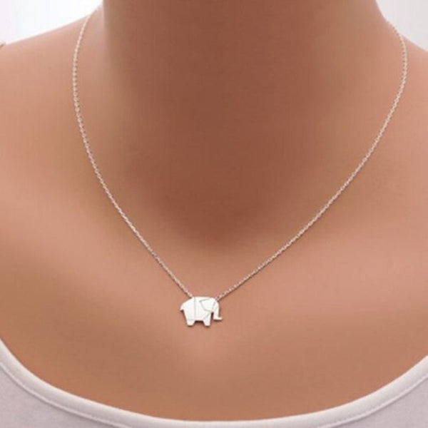 Elephant Alloy Plating Necklace Accessories White 101010Cm