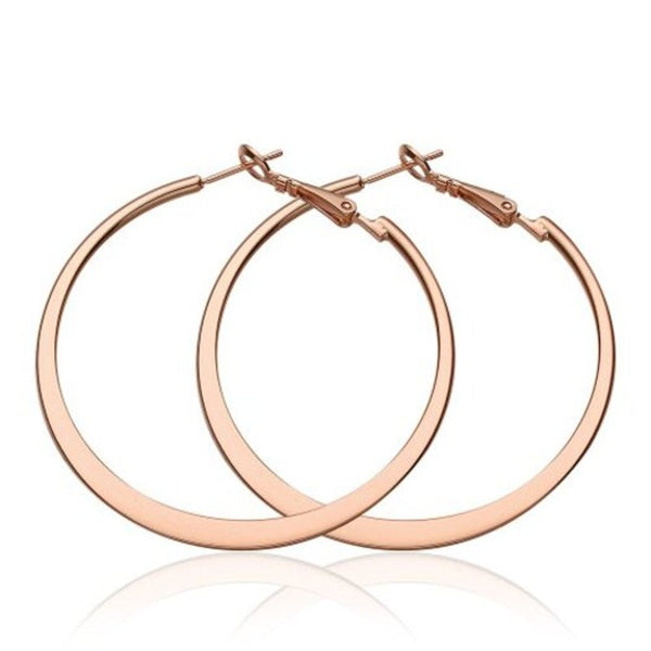 Environmental Protection Golden Round Earrings E949 B Rose