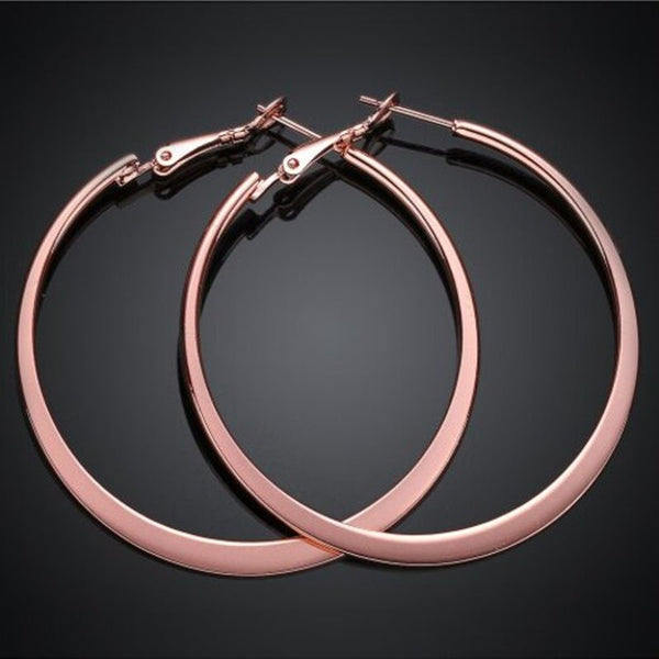 Environmental Protection Golden Round Earrings E949 B Rose