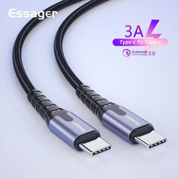 Usb Type C To Cable For Samsung S9 Oneplus 7 Pro Quick Charge 4.0 Pd Fast Charging Deep Gray 0.5M1.64Ft