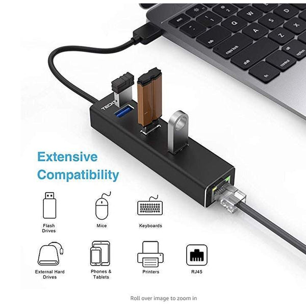 USB Cables, Hubs & Adapters Network Cards Adapters Ethernet 3 Port Usb 3.0 Hub With Rj45 10 / 100 1000 Gigabit Converter