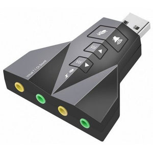 Sound Cards (External) External Usb Sound Card 7.1 Channel Double Earphone Mic Audio Adapter Black