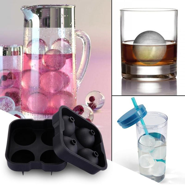 Ice Cubes, Trays & Moulds Skulls Or Spheres Large Black Ice Cube Tray Silicone Mold