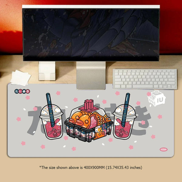 Desk Mats Mouse Pad Gray 300X600x2mm Milk Tea Game Rubber Soft Keyboard Desk Mat