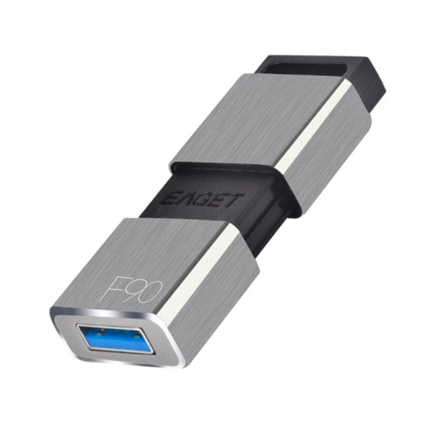 USB Flash Drives F90 64Gb High Speed Usb 3.0 Push Pull Zinc Alloy Disk Silver Grey