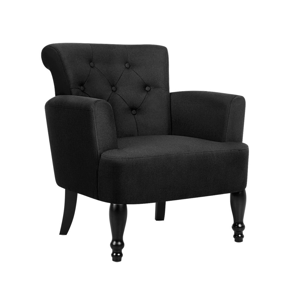 Artiss French Lorraine Chair Retro Wing - Black