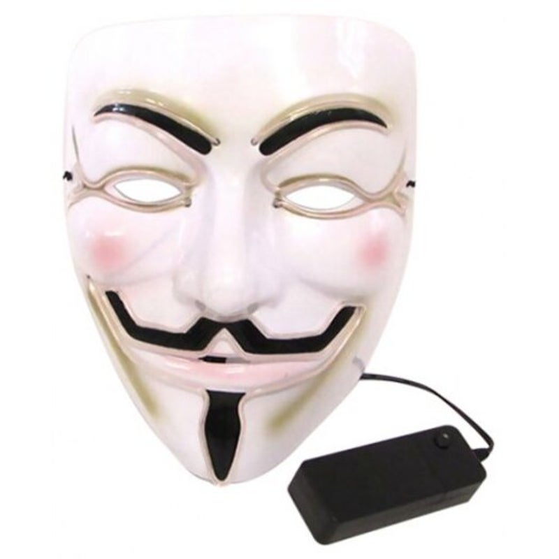 Masks Luminous Light Up V For Vendetta Glowing Mask Halloween Carnival Masquerade Cosplay