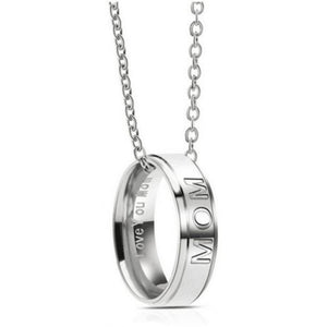 Necklaces & Pendants Fashion Charm Stainless Steel Carved Letters Ring Pendant Necklace Silver Us Size 8