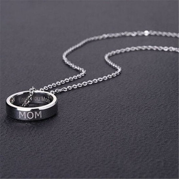 Necklaces & Pendants Fashion Charm Stainless Steel Carved Letters Ring Pendant Necklace Silver Us Size 8