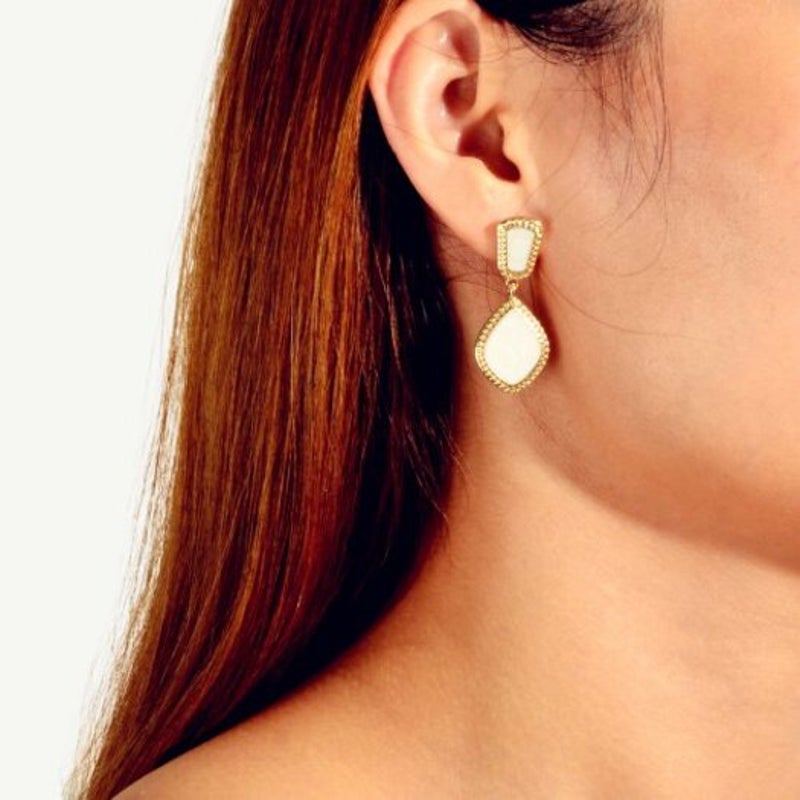 Earrings Fashion Gold Big Gem Drop 1Pair