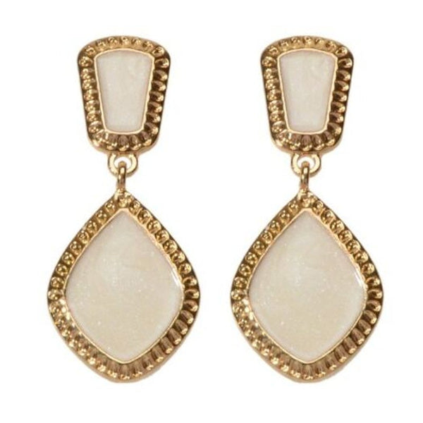 Earrings Fashion Gold Big Gem Drop 1Pair