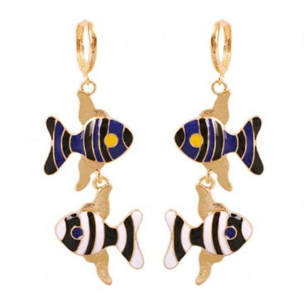 Fashion Holiday Style Lovely Fish Long Earrings Multi A