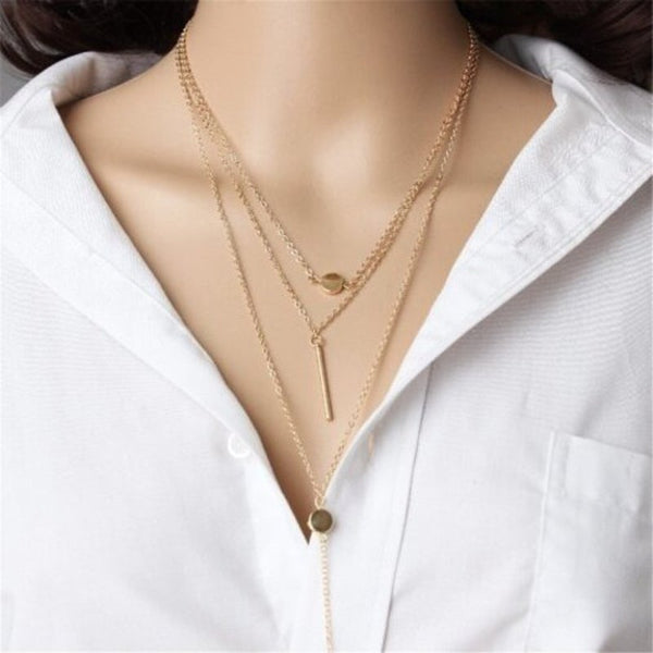 Necklaces & Pendants Fashion Jewelry Multi Layer Small Dots Pendant Chain Necklace Gold