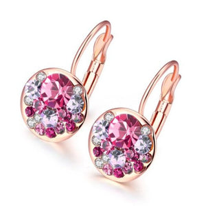 Earrings Fashion K Gold European And American Dazzle Eye Round Rose