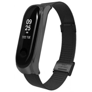 Watch Bands Fashion Metal Mesh Watch Strap For Xiaomi Mi Band 3 Black