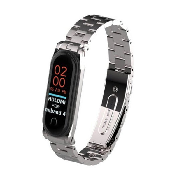 Watch Bands Fashion Stainless Steel Watchband For Xiaomi Mi Band 4 Silver