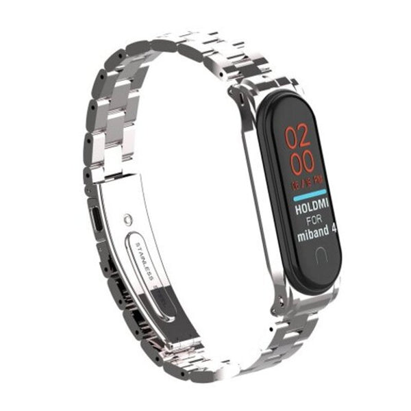 Watch Bands Fashion Stainless Steel Watchband For Xiaomi Mi Band 4 Silver