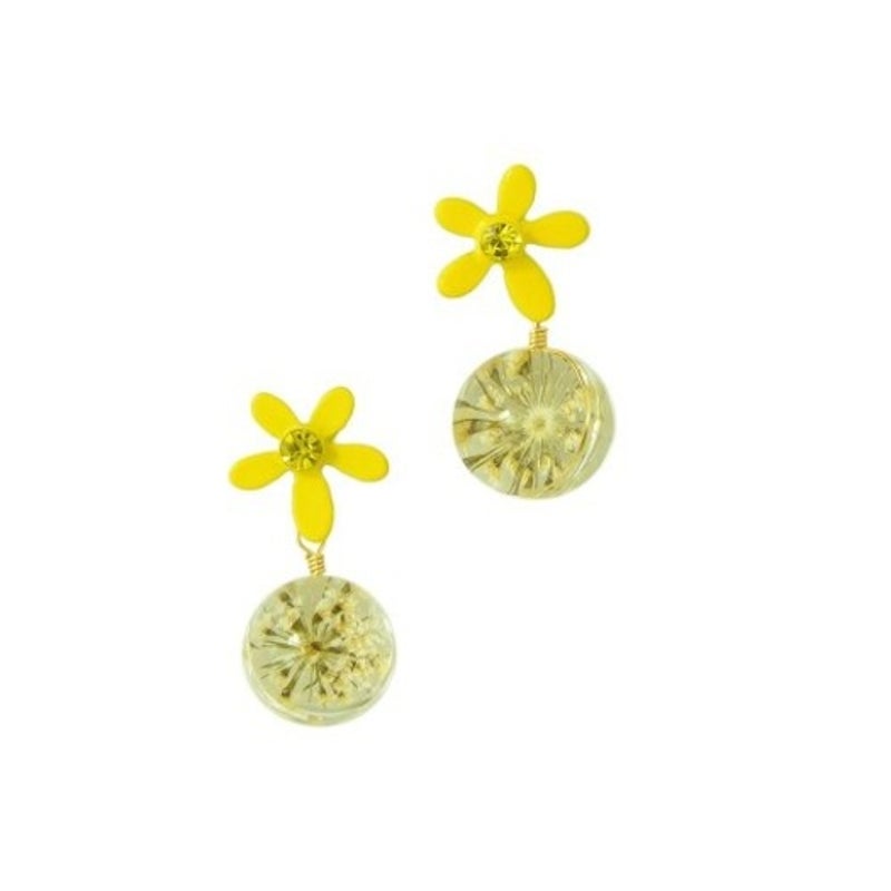 Earrings Fashion Summer Sweet Golden Flower Pendant 1Pair