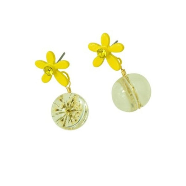 Earrings Fashion Summer Sweet Golden Flower Pendant 1Pair