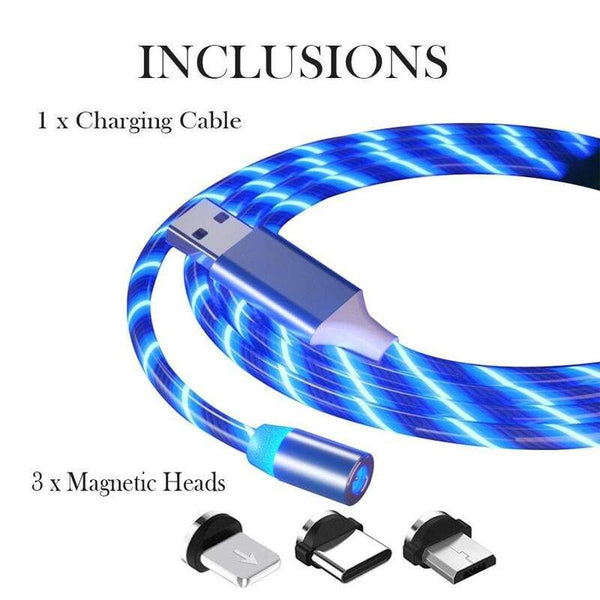 Charging Usb Fast Led Magnetic Type Cable For Iphone And Android