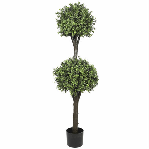Artificial Topiary Tree (2 Ball Faux Shrub) 150Cm High Uv Resistant