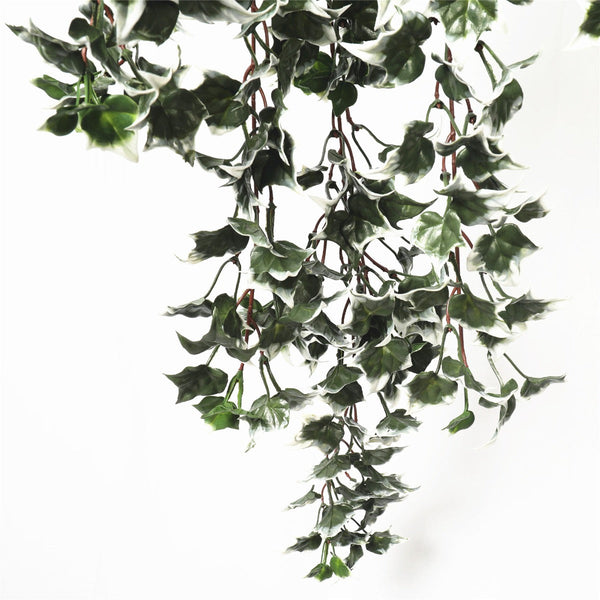 Artificial Plants Mixed Green And White Tipped Ivy Bush 80Cm Uv Resistant