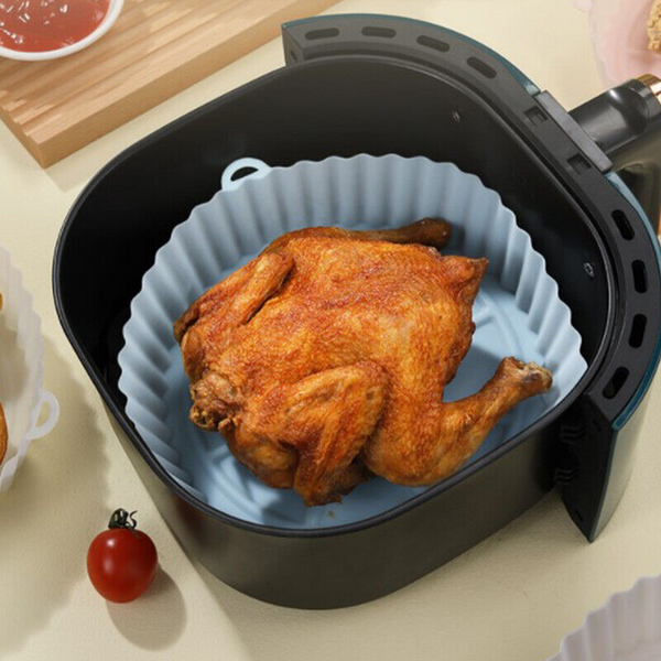 Air Fryer Accessories Food Grade Silicone Round Baking Tray Air Fryer Liner Pizza Oven Basket Mat