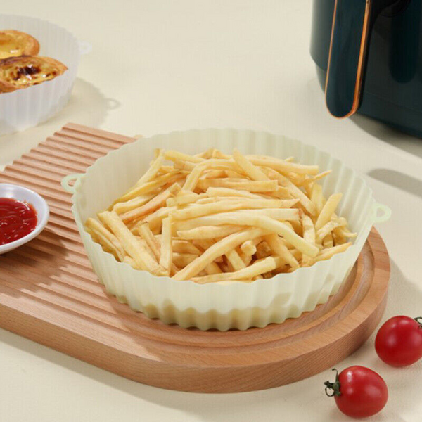 Air Fryer Accessories Food Grade Silicone Round Baking Tray Air Fryer Liner Pizza Oven Basket Mat