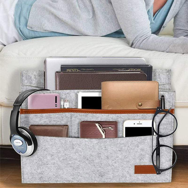 Storage Bags Storage Boxes Felt Bedside Table Bag Organiser Multi Pocket Home Organisation