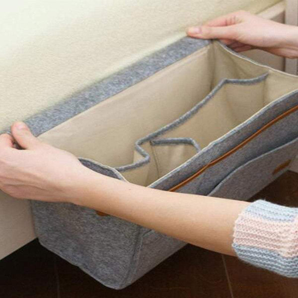 Storage Bags Storage Boxes Felt Bedside Table Bag Organiser Multi Pocket Home Organisation