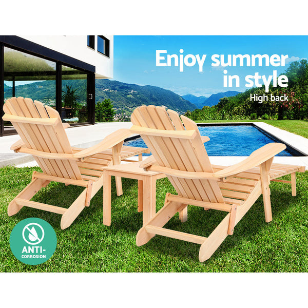 Patio Furniture Sets Gardeon 3 Piece Outdoor Beach Chair And Table Set