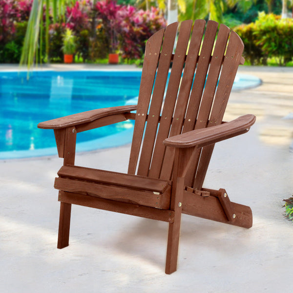 Loungers Gardeon Outdoor Furniture Beach Chair Wooden Adirondack Patio Lounge Garden