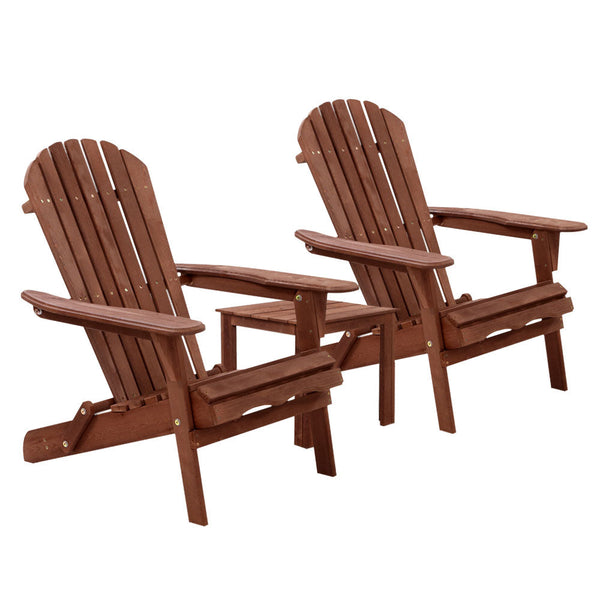 Patio Furniture Sets Gardeon 3Pc Outdoor Setting Beach Chairs Table Wooden Adirondack Lounge Garden