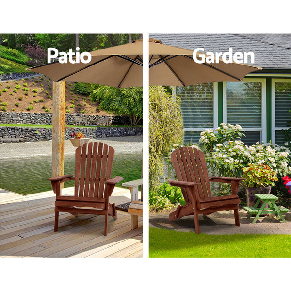 Patio Furniture Sets Gardeon 3Pc Outdoor Setting Beach Chairs Table Wooden Adirondack Lounge Garden