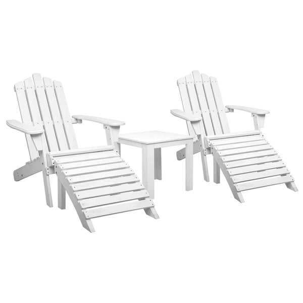 Loungers Gardeon Outdoor Sun Lounge Beach Chairs Table Setting Wooden Adirondack Patio