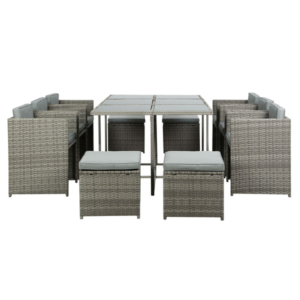 Patio Furniture Sets Gardeon 11 Pieces Outdoor Dining Set Table Chairs Patio Lounge Setting Furniture