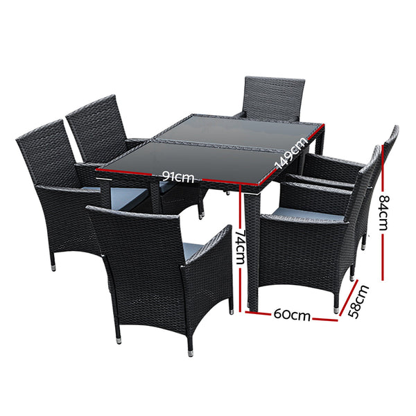 Outdoor Dining Sets Gardeon Outdoor Furniture 7Pcs Dining Set