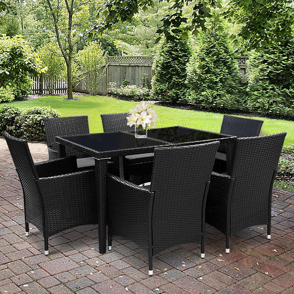 Outdoor Dining Sets Gardeon Outdoor Furniture 7Pcs Dining Set